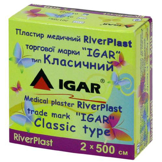 Пластир медичний Riverplast IGAR (Ігар) 2 см х 500 см тип класичний